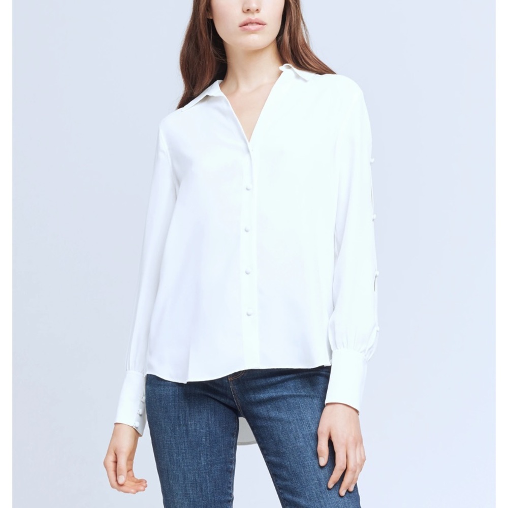 L’Agence white Jordy blouse